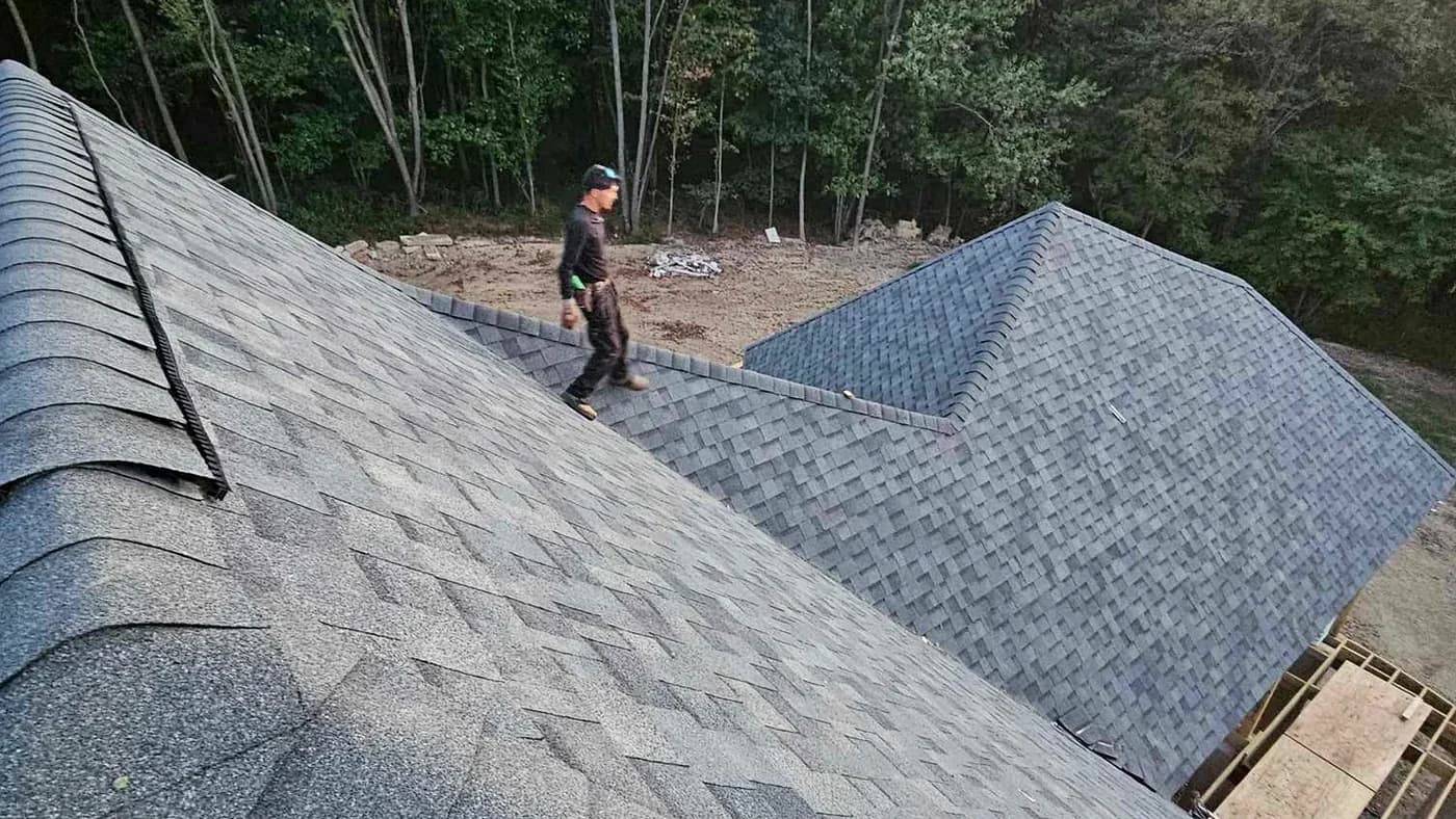Finished shingle roof by J Hardie Construction