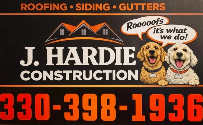 Roofing, Siding and Gutters Yard Sign